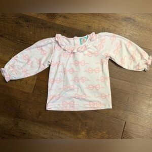 Pink Bow Long Sleeve Top